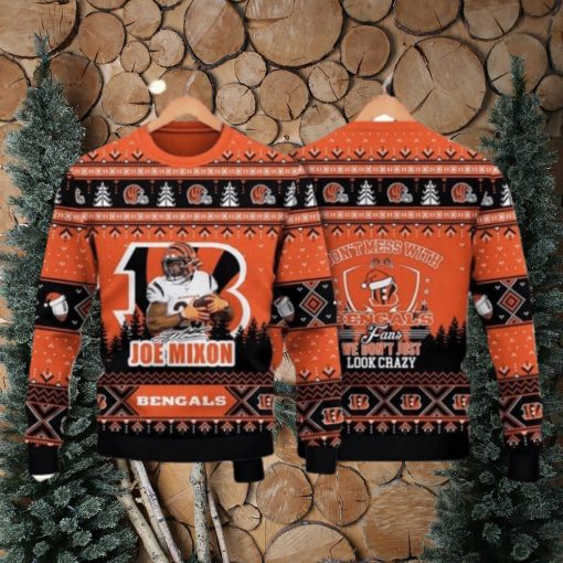 Joe Mixon Cincinnati Bengals Do Not Mess With Bengals Fan NFL Christmas Ugly Sweater