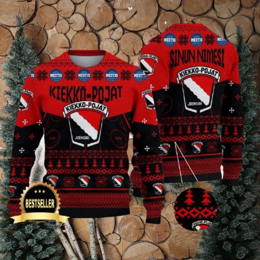 Joensuun Kiekko Pojat Ugly Christmas Sweater Logo Custom Name Gift Fans