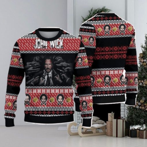 John Wick Ugly Sweater Cute Christmas Gift For Holiday J.WICK 3D Ugly Christmas Sweater