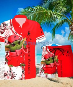 Johnnie Walker Baby Yoda Lover Hawaiian Shirt And Shorts Aloha Summer Gift For Men And Women