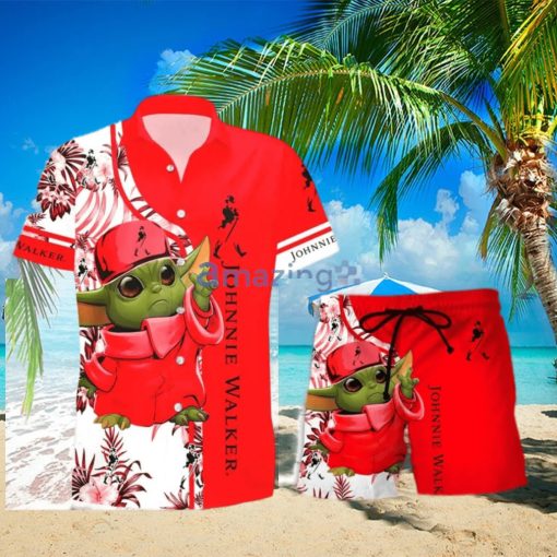 Johnnie Walker Baby Yoda Lover Hawaiian Shirt And Shorts Aloha Summer Gift For Men And Women