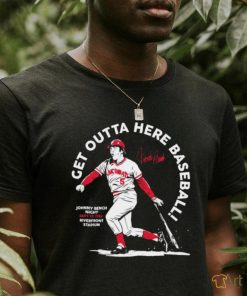 Johnny Bench Cincinnati Reds get outta here baseball signature retro shirt