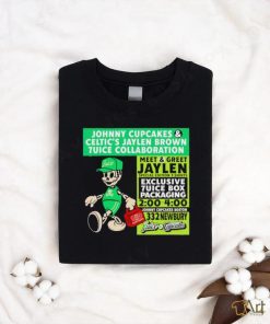 Johnny cupcakes and Celtic’s Jaylen Brown shirt