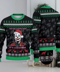 Joker Put On A Happy Face It’s 3D All Over Printed Ugly Christmas Sweater 3D All Over Printed Ugly Christmas Sweater