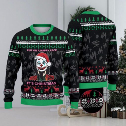 Joker Put On A Happy Face It’s 3D All Over Printed Ugly Christmas Sweater 3D All Over Printed Ugly Christmas Sweater