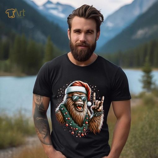 Jolly Bigfoot Christmas Rock T Shirt