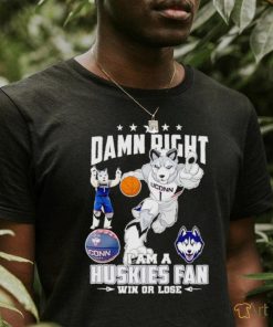 Jonathan the Husky damn right I am a Huskies fan win or lose shirt