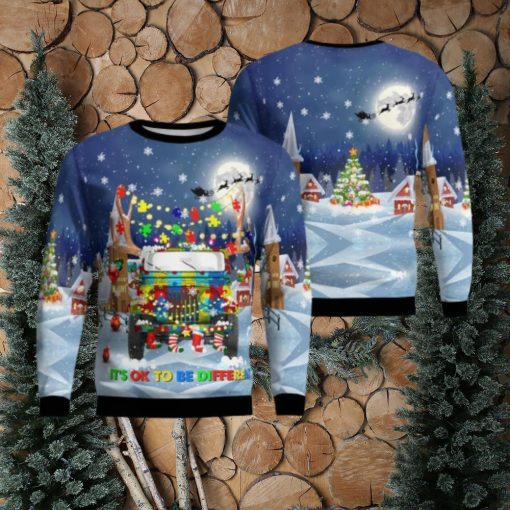 Jp Autism It’s Ok To Be Different Christmas Ugly Sweater 3D Gift For Men And Women