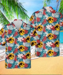 Jurassic Park Hawaiian Shirt Jurassic Park Symbol Tropical Flaura