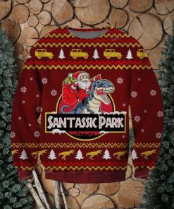 Jurassic Park Santa Claus Riding A Dinosaur Ugly Sweater For Woman