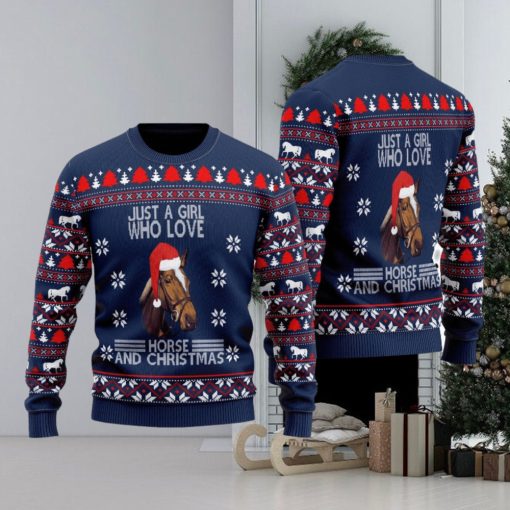 Just A Girl Who Loves Christmas And Horse Ugly Christmas Sweater Christmas Holiday Gift For Men And Women