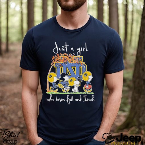 Just A Girl Who Loves Fall And Irish Peanuts Characters Snoopy T Shirt