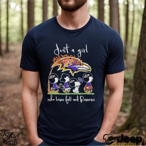 Just A Girl Who Loves Fall And Ravenss 2023 Shirt