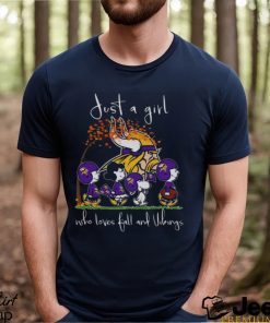 Just A Girl Who Loves Fall And Vikings T Shirt