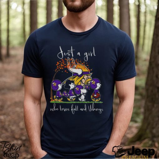 Just A Girl Who Loves Fall And Vikings T Shirt