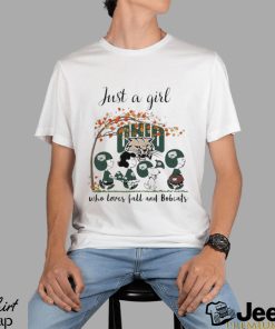 Just A Woman Who Loves Fall And Ohio Bobcats Peanuts Cartoon T Shirt