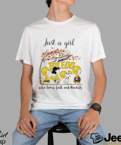 Just A Woman Who Loves Fall And Toledo Rockets Peanuts Cartoon T Shirt