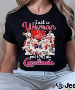 Just A Woman Who Loves Her St Louis Cardinals Signature Shirt