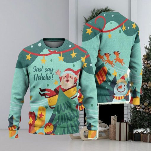 Just Say Hohoho Ugly Christmas Sweater Knitted Gift For Men And Women