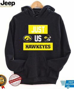 Just us Iowa Hawkeyes helmet logo shirt