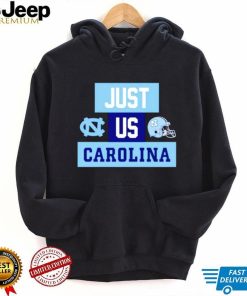 Just us North Carolina Tar Heels helmet logo shirt