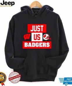 Just us Wisconsin Badgers helmet logo shirt