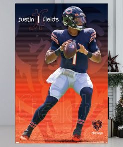 Justin Fields Superstar Chicago Bears Qb Official Nfl Football Action Poster