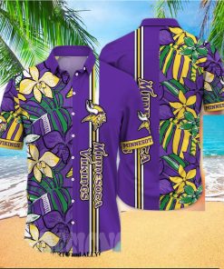 Minnesota Vikings NFL Flower Full Printed 3D Hawaiian Shirt