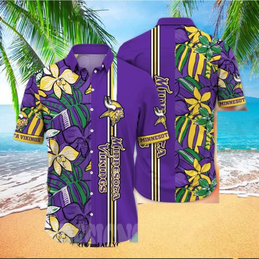 Minnesota Vikings NFL Flower Full Printed 3D Hawaiian Shirt