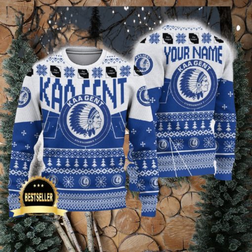 KAA Gent Ugly Christmas Sweater Logo Custom Name Gift Fans