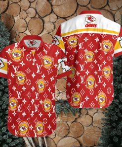 KC Chiefs Hawaiian Shirt LV Pattern Kansas City Chiefs Gift