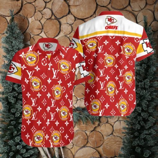 KC Chiefs Hawaiian Shirt LV Pattern Kansas City Chiefs Gift