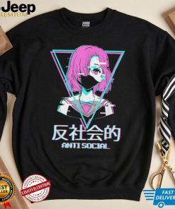 Antisocial Vaporwave Anime Girl Japanese Aesthetic T Shirt