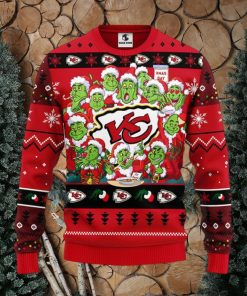 Kansas City Chiefs 12 Grinch Xmas Day Christmas Ugly Sweater