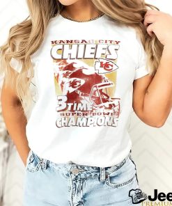 Kansas City Chiefs 3 time Super Bowl Champions football helmet logo vintage poster shirt