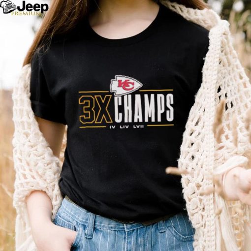 Kansas City Chiefs 3x Champs IV LIV LVII shirt