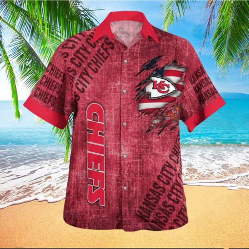 Kansas City Chiefs American Flag Coconut 3D Hawaiian Shirt Best For Fans Beach Gift For Men And Women