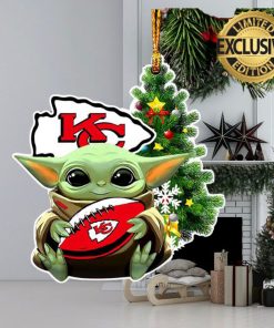 Kansas City Chiefs Baby Yoda NFL Christmas Tree Decorations Ornament