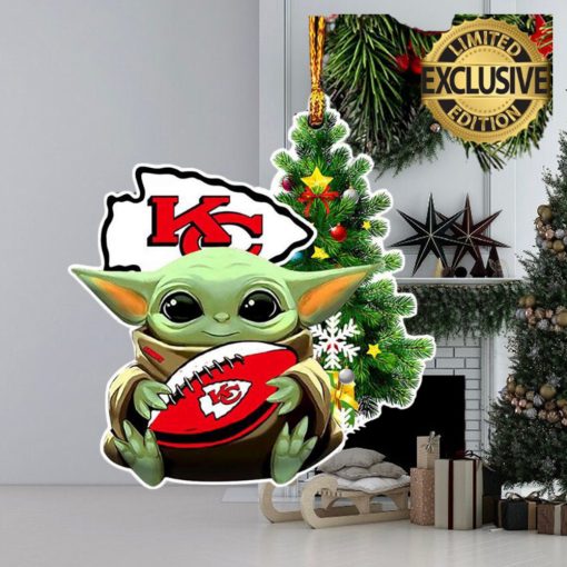 Kansas City Chiefs Baby Yoda NFL Christmas Tree Decorations Ornament