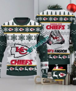 Kansas City Chiefs Fans Logo Snowflake Pattern Green Ugly Christmas Sweater