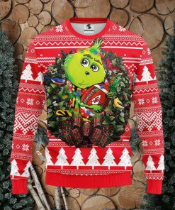 Kansas City Chiefs Grinch Hug Christmas Ugly Sweater