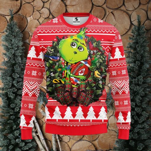 Kansas City Chiefs Grinch Hug Christmas Ugly Sweater