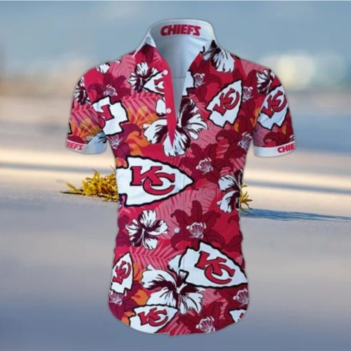 Kansas City Chiefs Hawaiian Shirt Tropical Flower Pattern