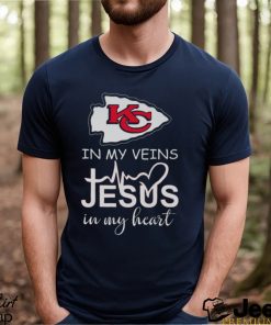 Kansas City Chiefs Logo 2023 In My Veins Jesus In My Heart shirt