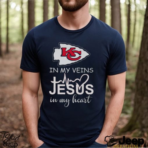 Kansas City Chiefs Logo 2023 In My Veins Jesus In My Heart shirt