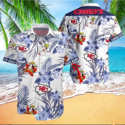 Kansas City Chiefs Logo History Nfl Aloha Tropical Hawaiian Shirt