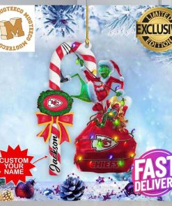 Kansas City Chiefs NFL Grinch Candy Cane Personalized Xmas Gifts Christmas Tree Decorations Ornament_78228050 1