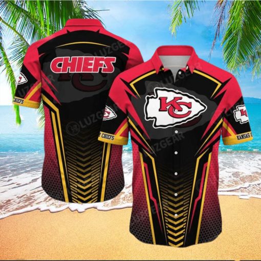 Kansas City Chiefs NFL Team Football Beach Shirt Summer Button Down Hawaiian Shirt Best Fan Ever