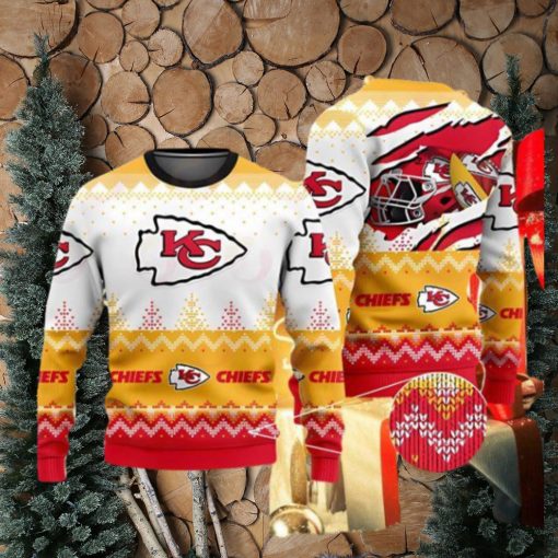 Kansas City Chiefs Ugly Sweater Yellow Nice Gift For Everyone