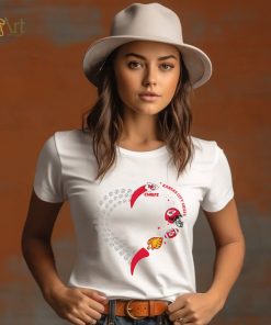 Kansas City Chiefs football heart helmet logo gift shirt